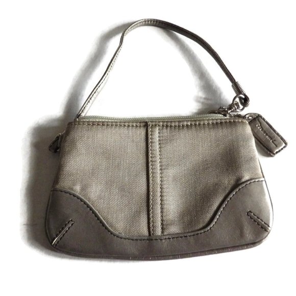 Marmi Wristlet Pewter Leather & Fabric/ Small/ Credit Cards/ ID - Picture 4 of 5